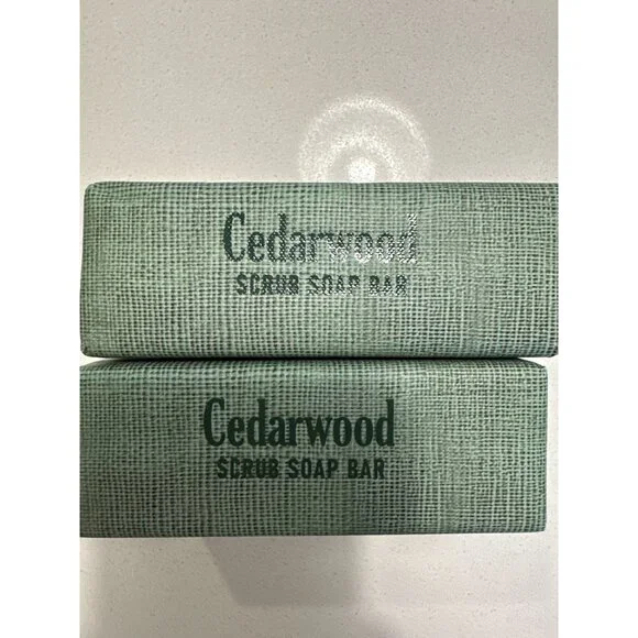 Sapone Artigianale Cedarwood Scrub Soap Bar 10.5 Oz Nourishing Set of 2 Italy - Picture 2 of 5